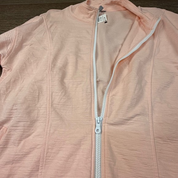 T by Talbots Women's Cozy Crush Drawstring Waist Jacket NWT Large UPF 50+ Zip - Picture 6 of 12